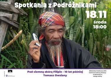 Plakat spotkania z podr&oacute;żnikami