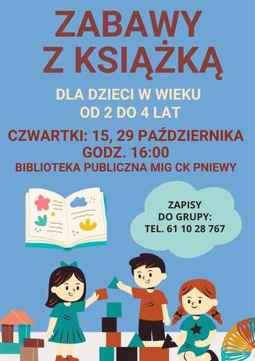 Plakat zabawy z książką