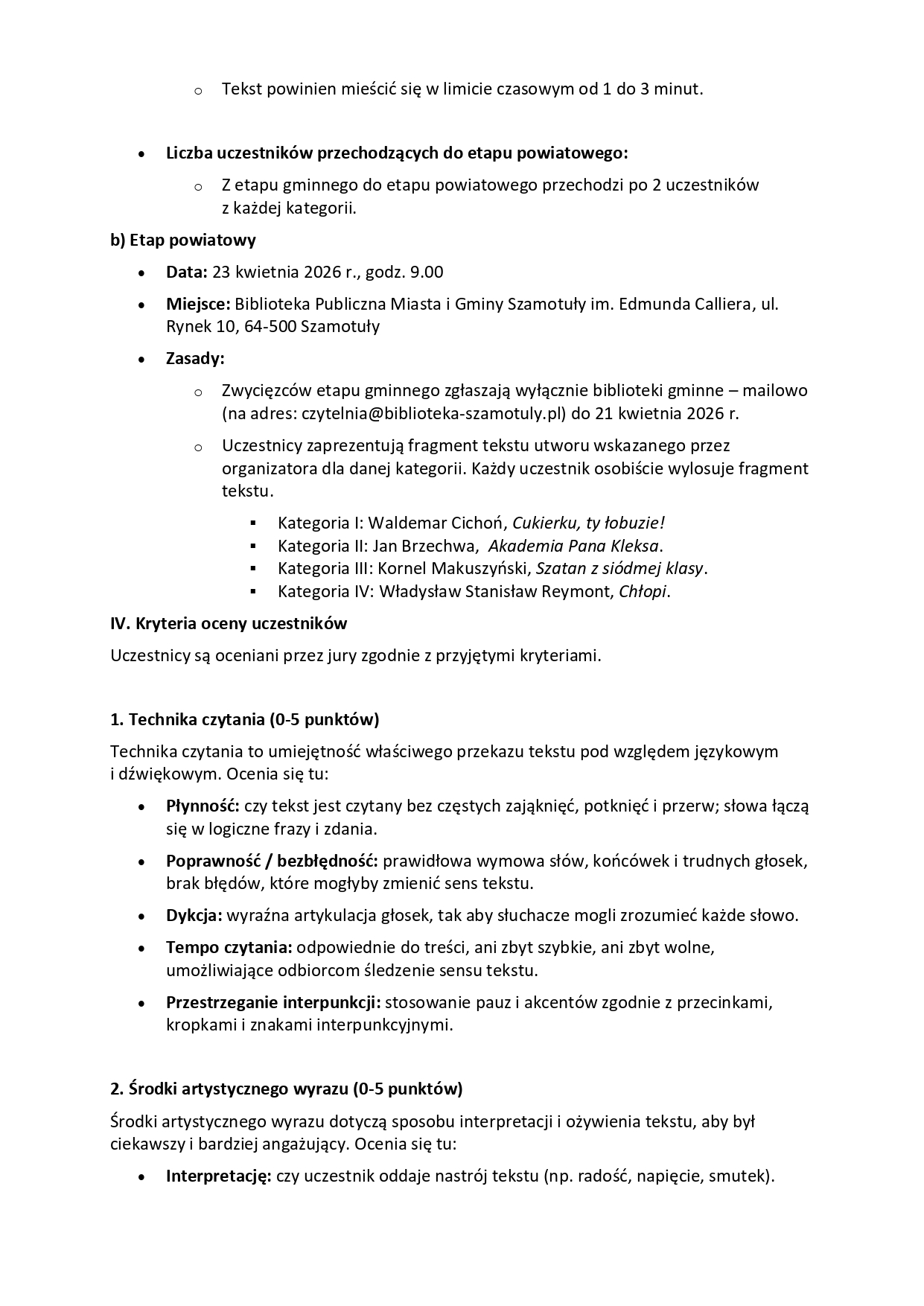 Regulamin Powiatowego Konkursu Pięknego Czytania 2026_page-0003