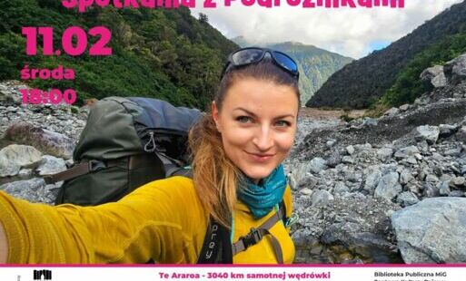 Plakat spotkania z podróżnikami